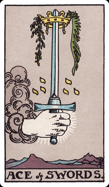 Lá bài Át Kiếm (Ace of Swords) trong bộ Rider-Waite-Smith