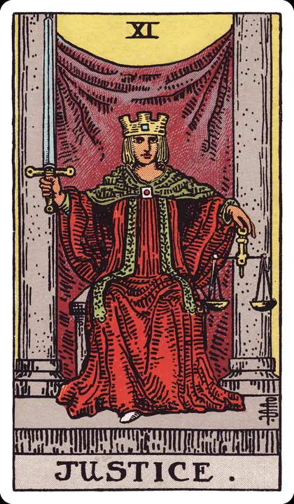 Lá bài Công Lý (Justice) trong bộ Rider-Waite-Smith