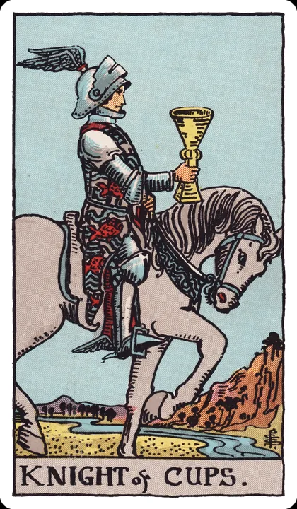 Lá bài Hiệp Sĩ Cốc (Knight of Cups) trong bộ Rider-Waite-Smith