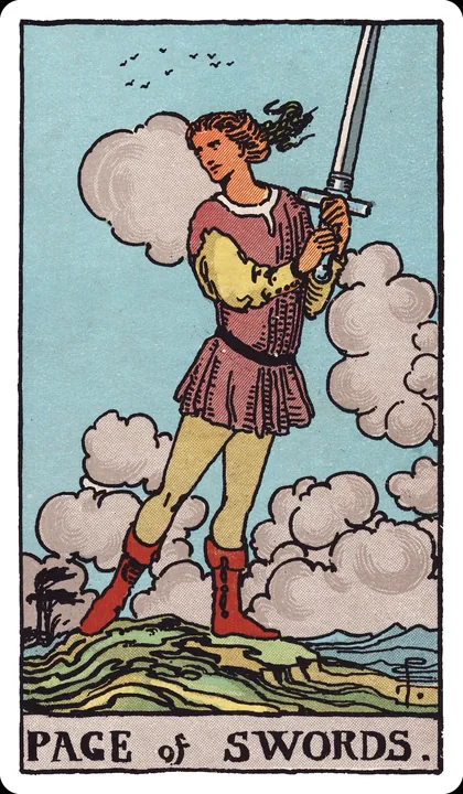 Lá bài Thị Đồng Kiếm (Page of Swords) trong bộ Rider-Waite-Smith
