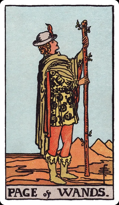 Lá bài Thị Đồng Gậy (Page of Wands) trong bộ Rider-Waite-Smith