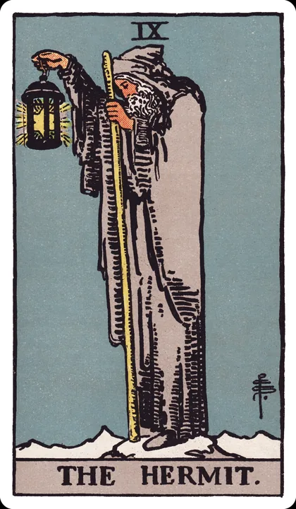 Lá bài Ẩn Sĩ (The Hermit) trong bộ Rider-Waite-Smith