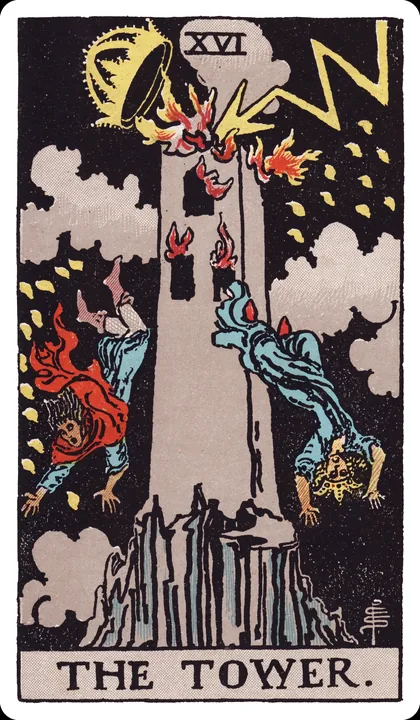 Lá bài Tòa Tháp (The Tower) trong bộ Rider-Waite-Smith