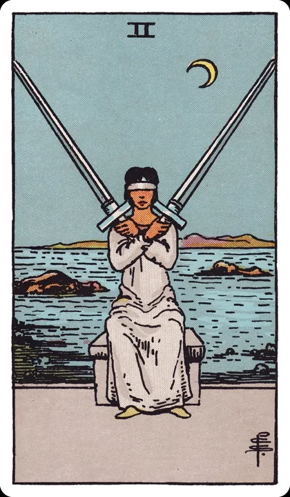 Lá bài Hai Kiếm (Two of Swords) trong bộ Rider-Waite-Smith
